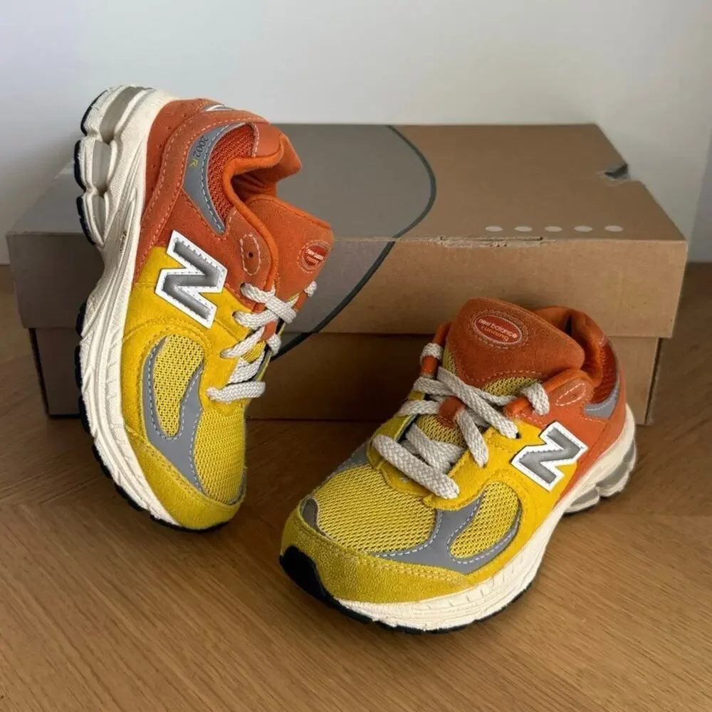 New Balance 2002 R Yellow/Orange Kids Sneakers - SZ 12 C